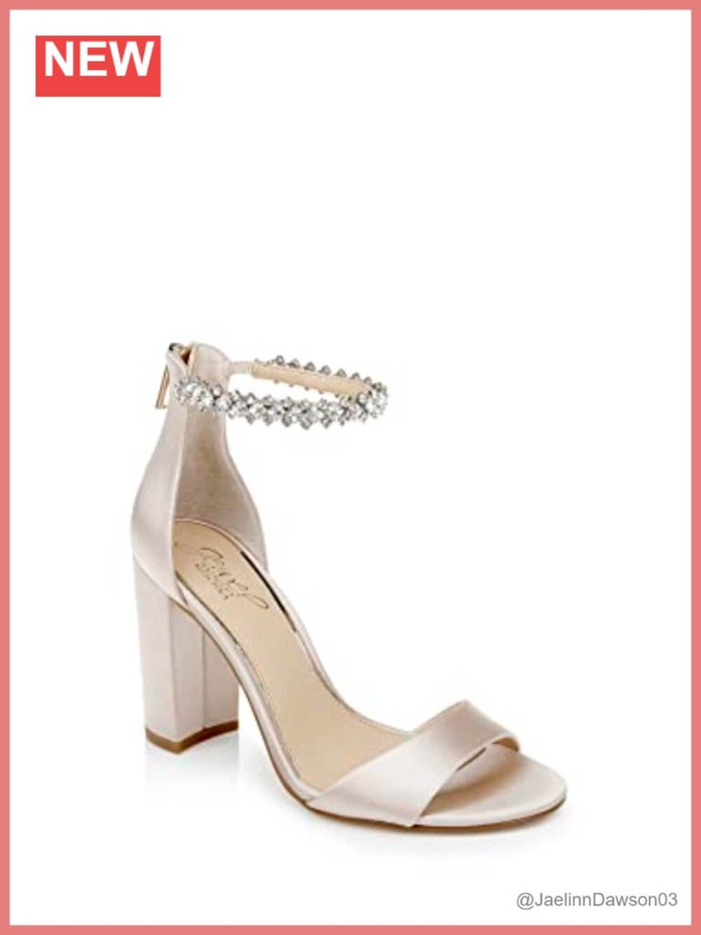 Jewel Badgley Mischka Peep-Toe Block Heel Sandals
